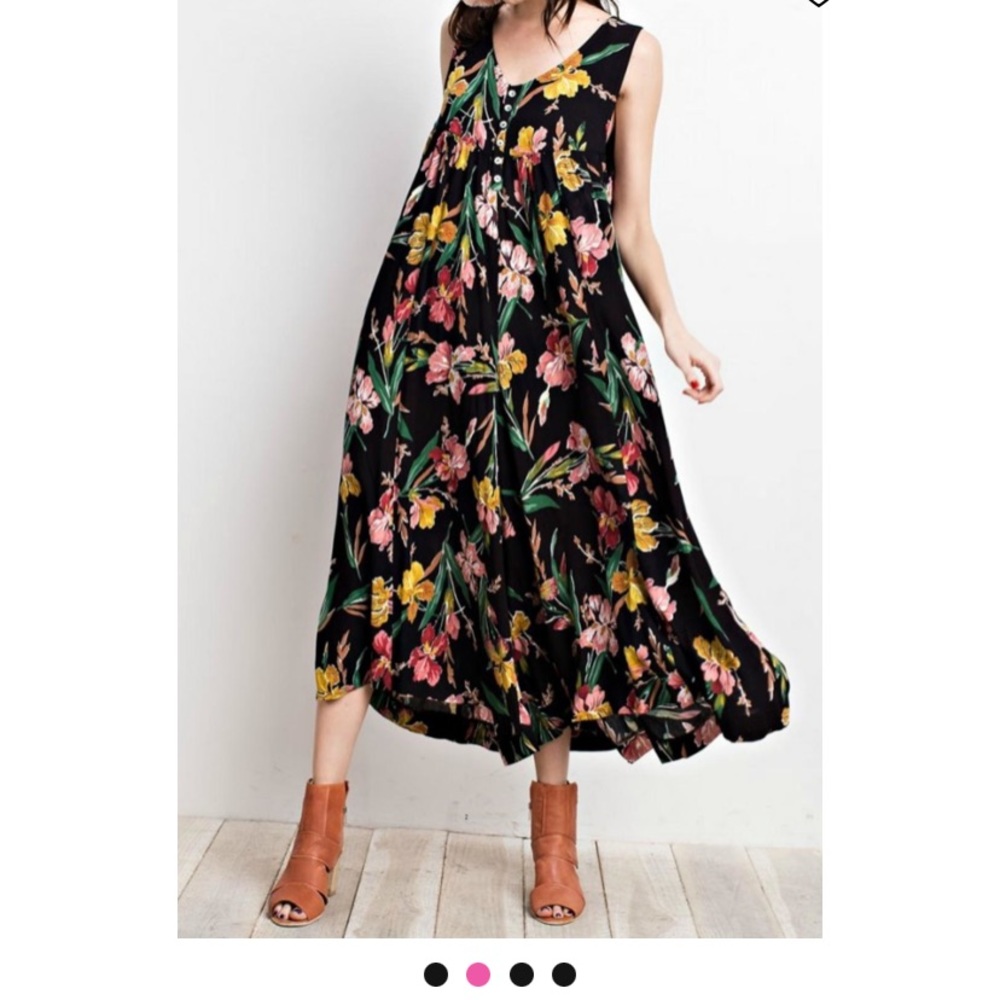 Easel floral wide leg jumper .